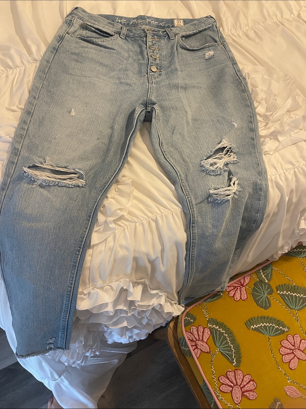 We The Free Light Blue Distressed Women's Jeans